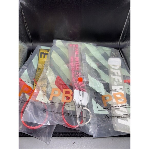 Off White keychain Lot Of 3  New With Bags  Yellow, Pink, White - Picture 1 of 4
